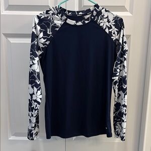 (5/$30 deal) 
Speedo Floral Dark Navy Long Sleeve Rash Guard